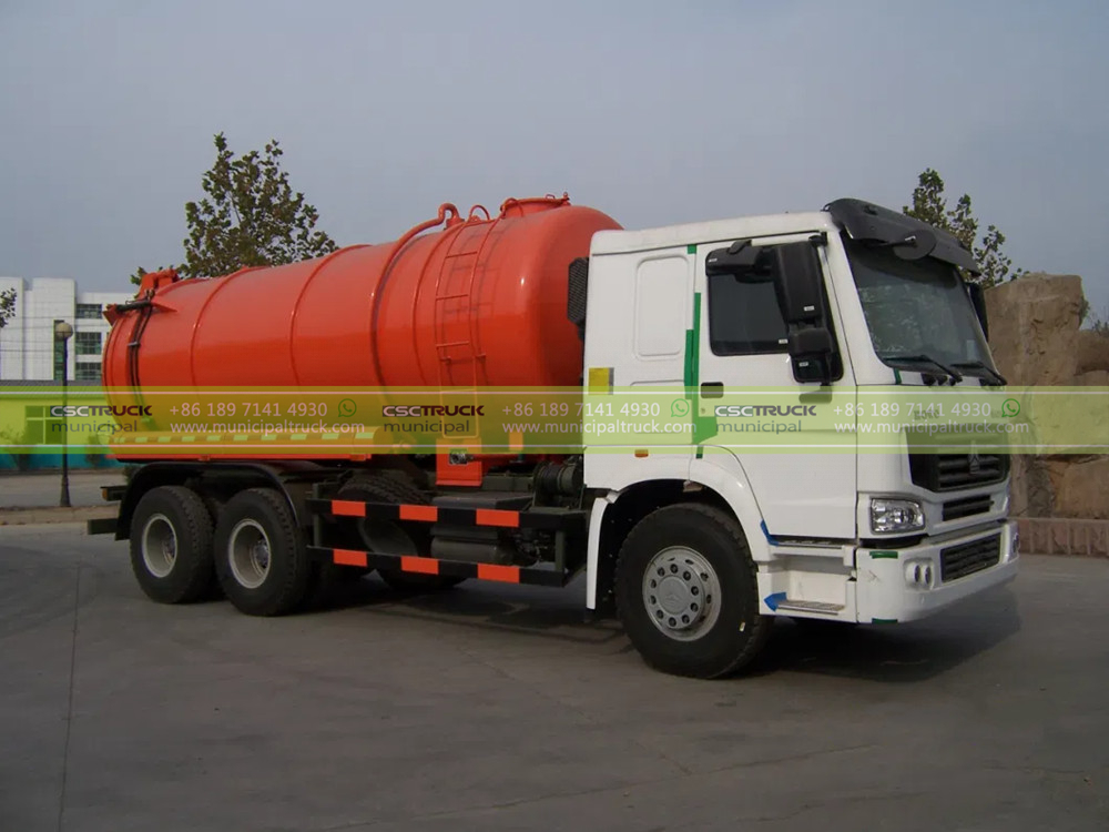 HOWO 20 CBM Fecal Suction Sewage Truck Red HOWO 20 CBM Fecal Suction Sewage Truck Red