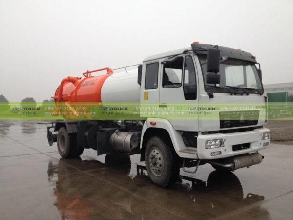 HOWO 20 Ton Vacuum Sewer Suction Truck Red
