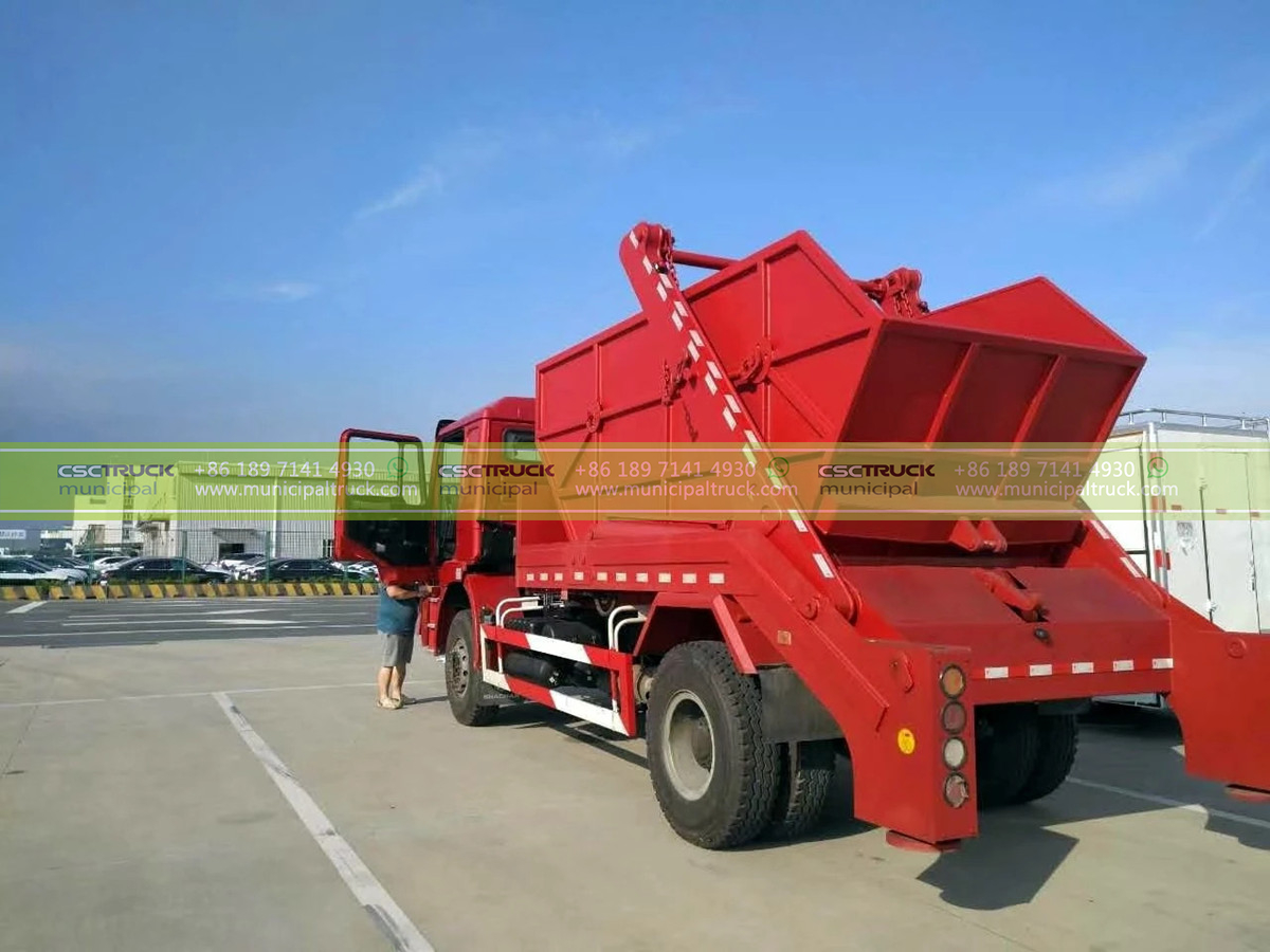 Shacman 10 CBM Swing Arm Garbage Truck Back Shacman 10 CBM Swing Arm Garbage Truck Back