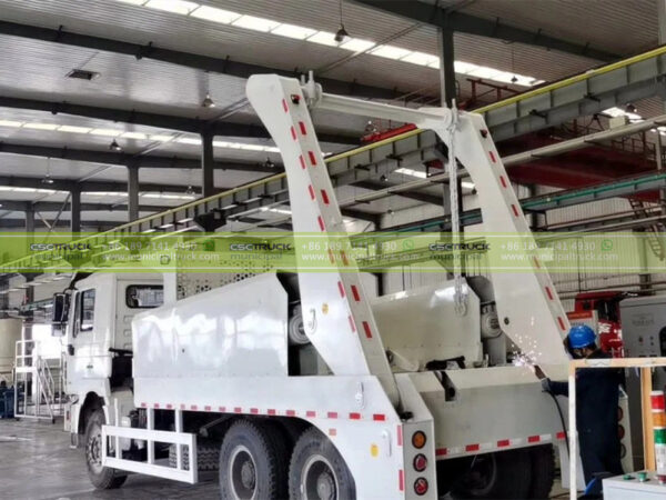 SHACMAN 15 CBM Skip Loader Rubbish Truck Working