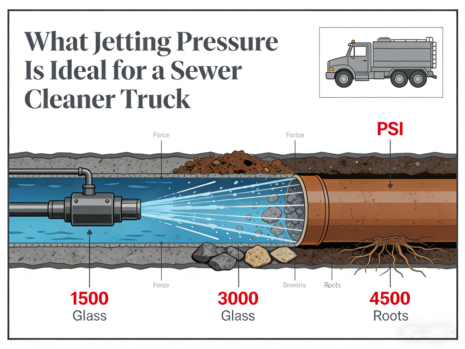What Jetting Pressure Is Ideal for a Sewer Cleaner Truck (4)