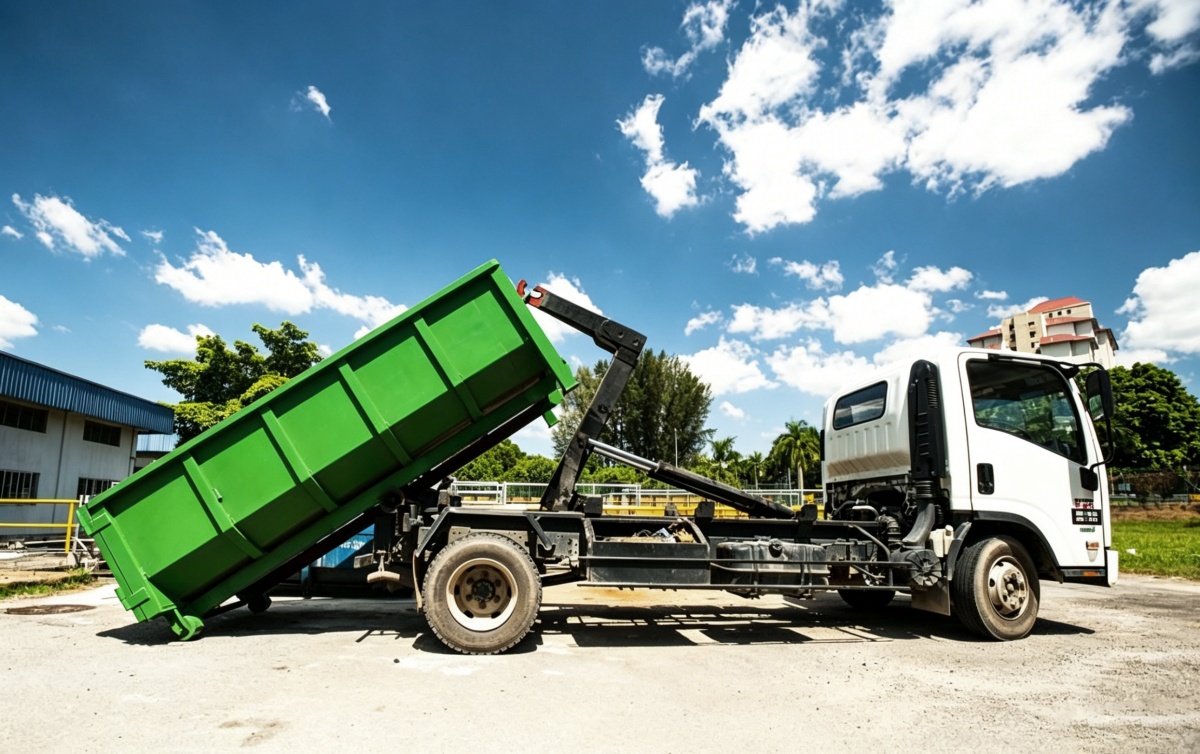 Hook loader garbage truck