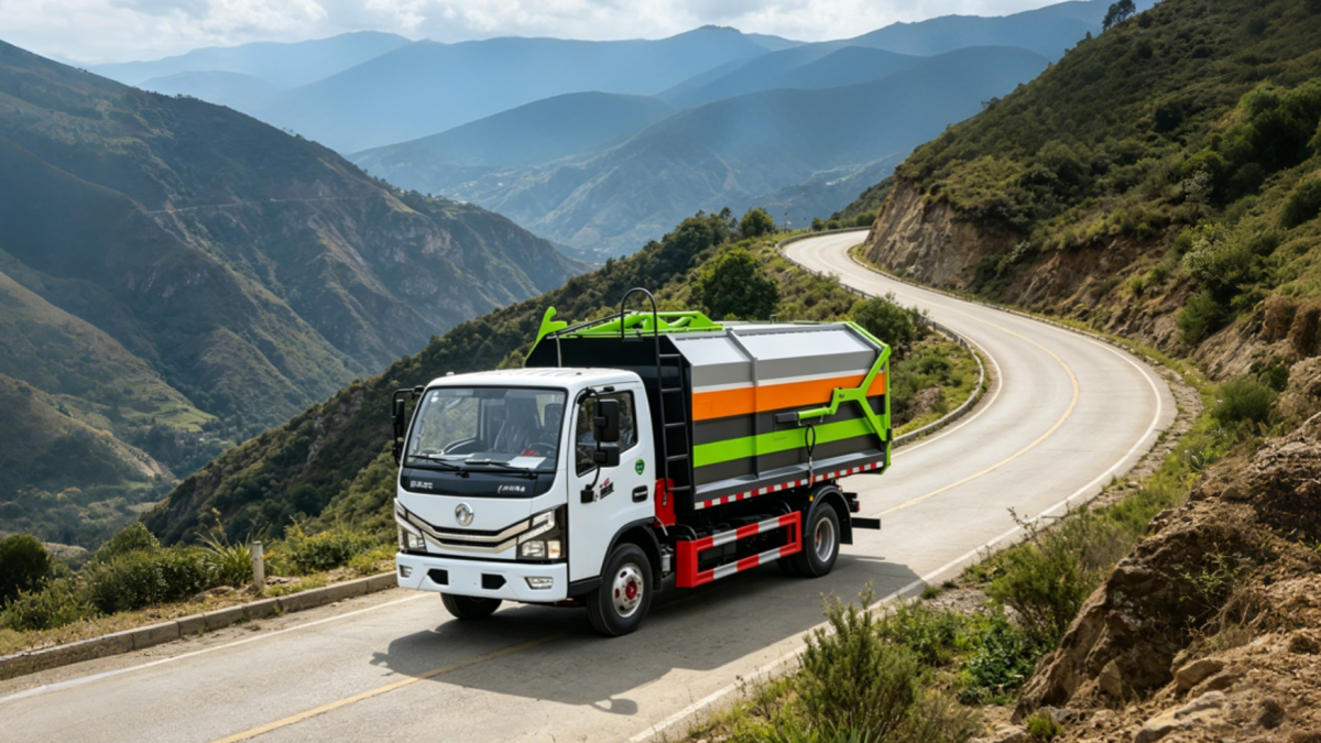 Side loader garbage truck