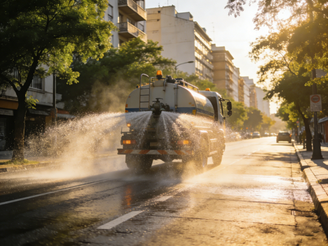 water spray truck