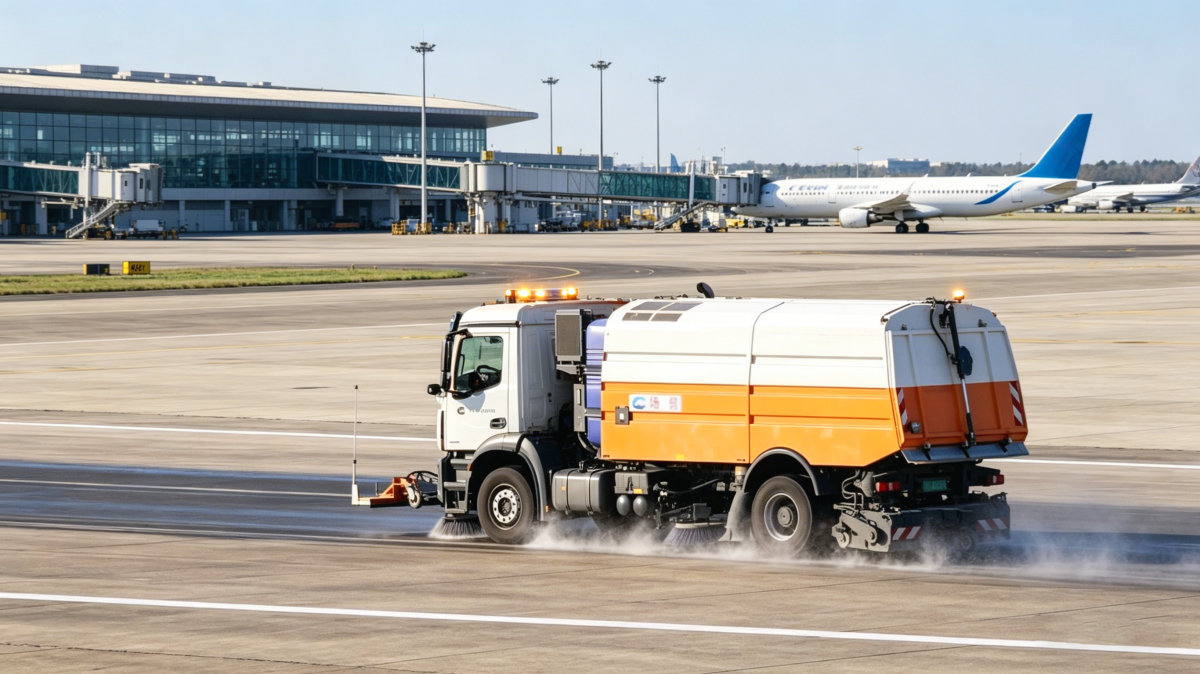 Airport sweeper truck