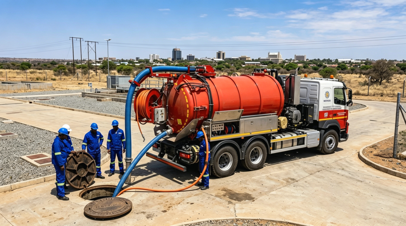 Combo sewer jetter truck