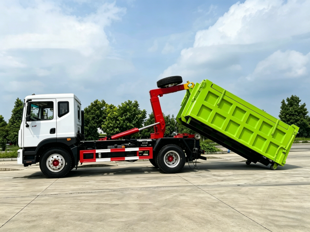 Hook loader garbage truck
