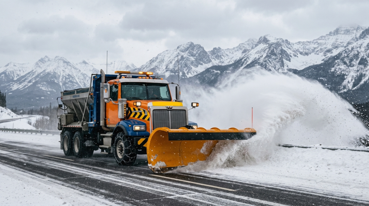 Snow plow truck