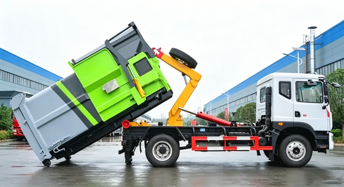 hook loader garbage truck