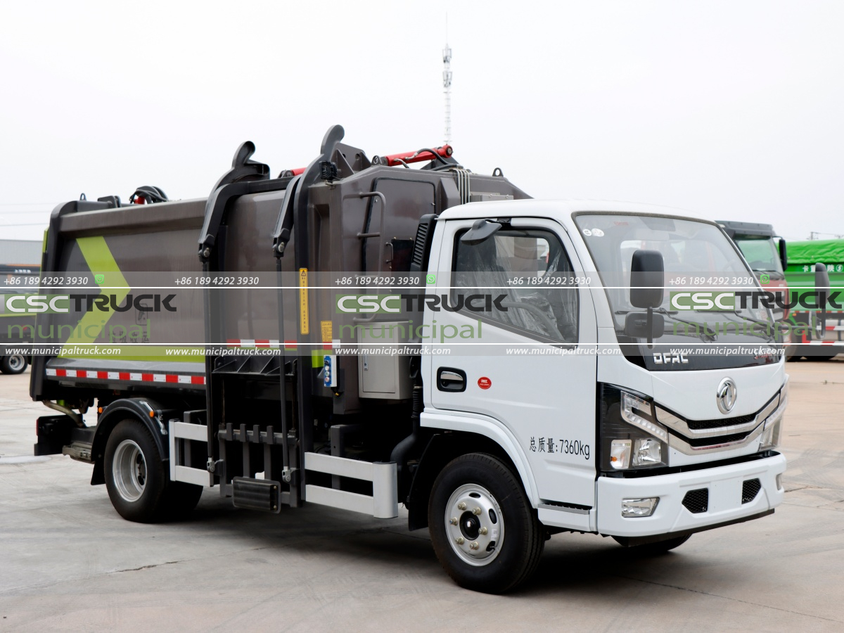 2 DONGFENG 6CBM Side Loader Garbage Truck