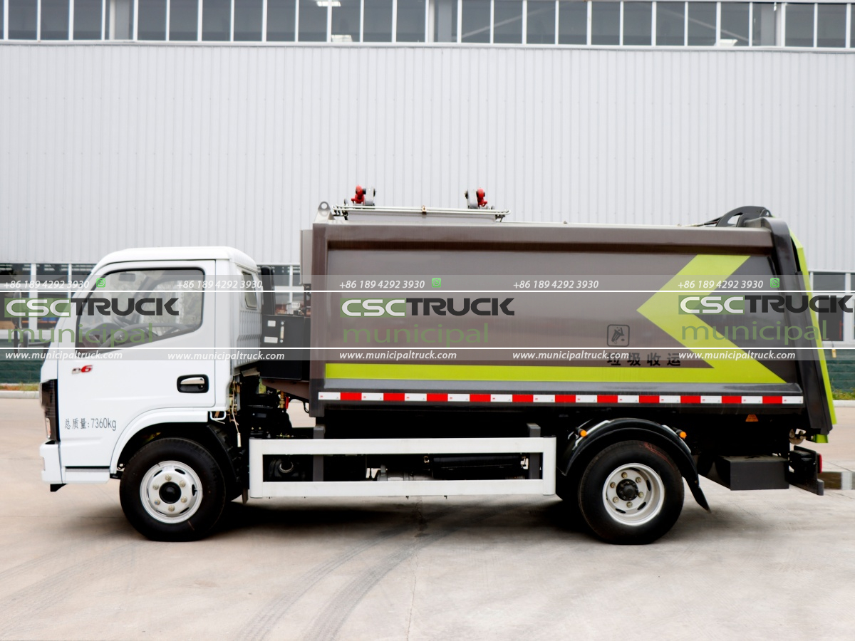 5 DONGFENG 6CBM Side Loader Garbage Truck