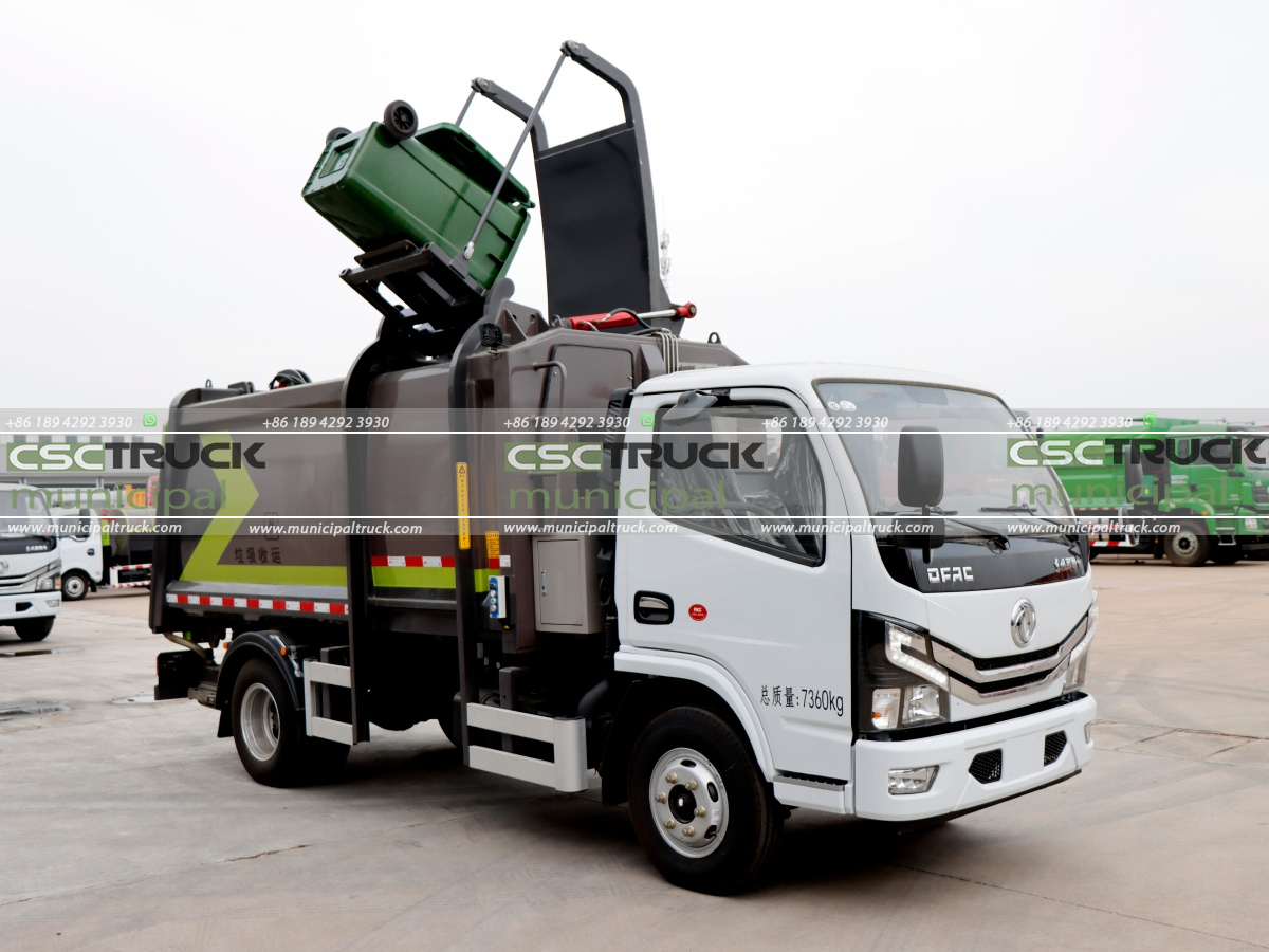 9 DONGFENG 6CBM Side Loader Garbage Truck