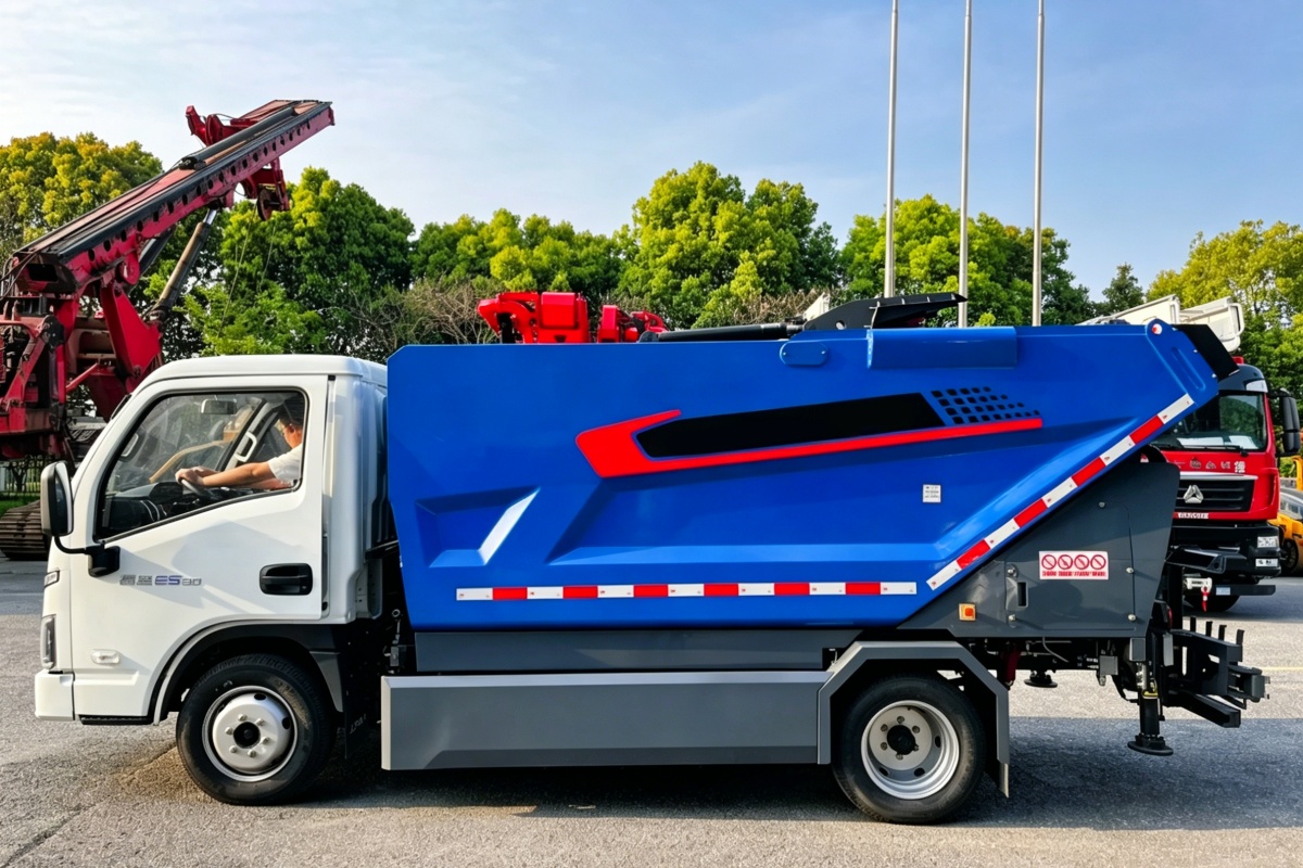 Self-tipping garbage truck