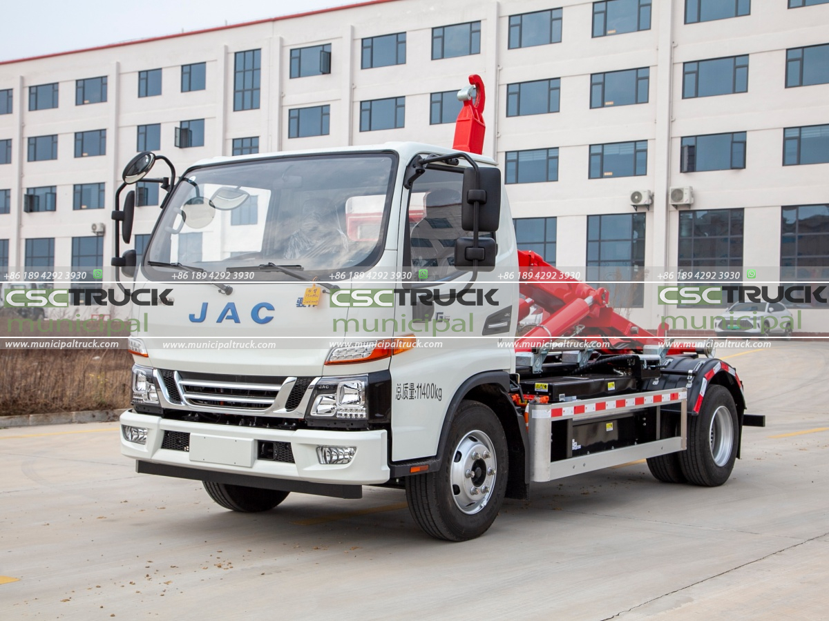 江淮00002 JAC 8 Tons Electric Hook Lift Garbage Truck