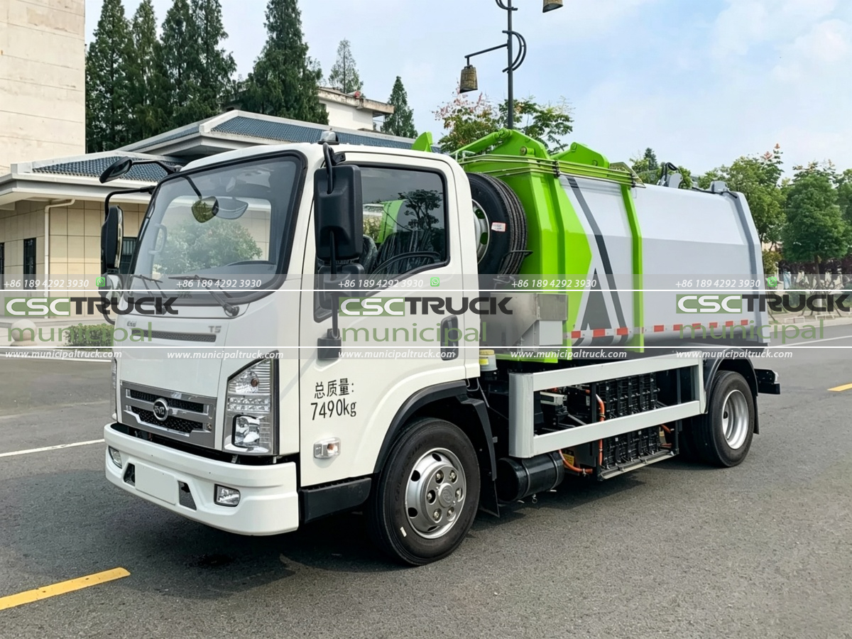2 BYD T5 Pure Electric Side Loader Garbage Truck