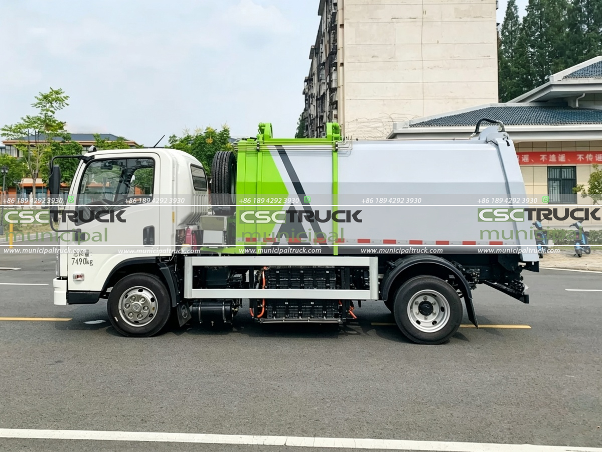 4 BYD T5 Pure Electric Side Loader Garbage Truck